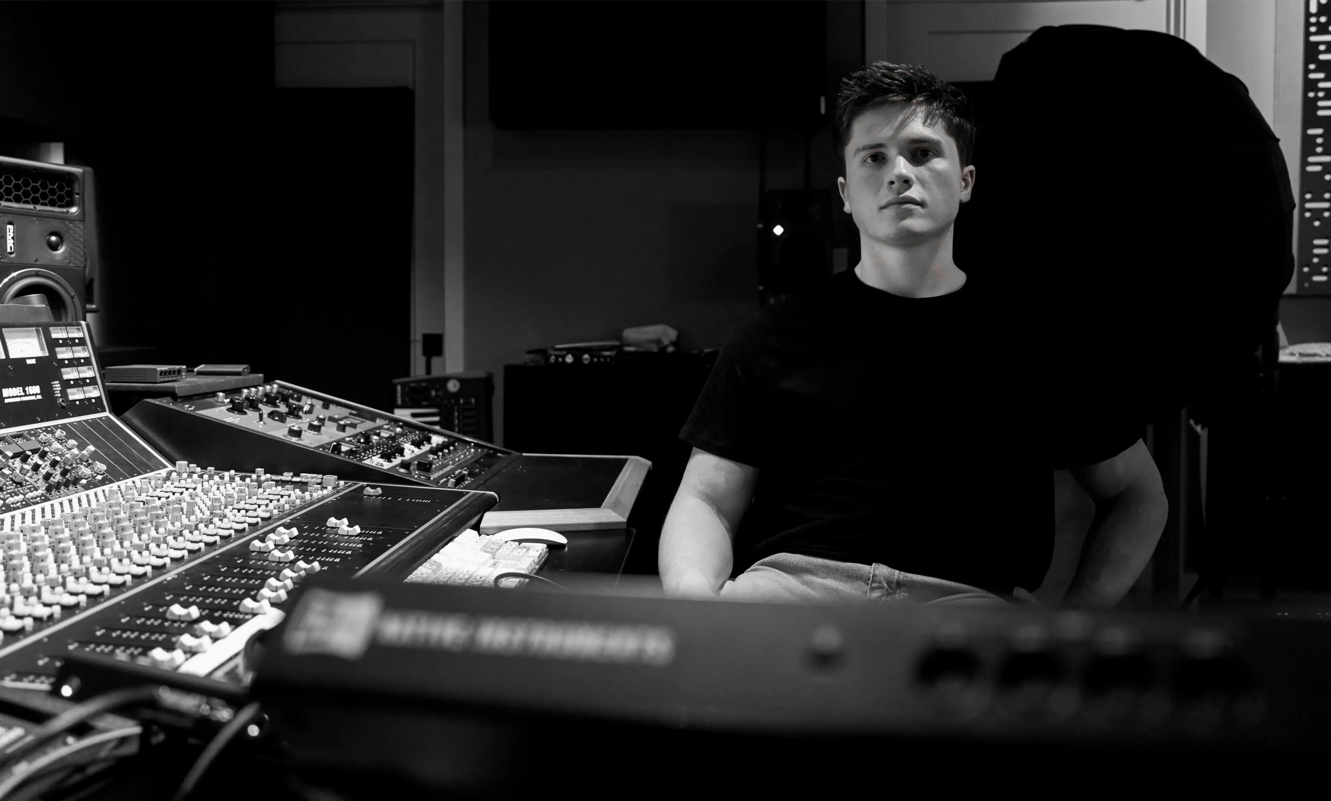 Jason Kushy focused production moment in the studio